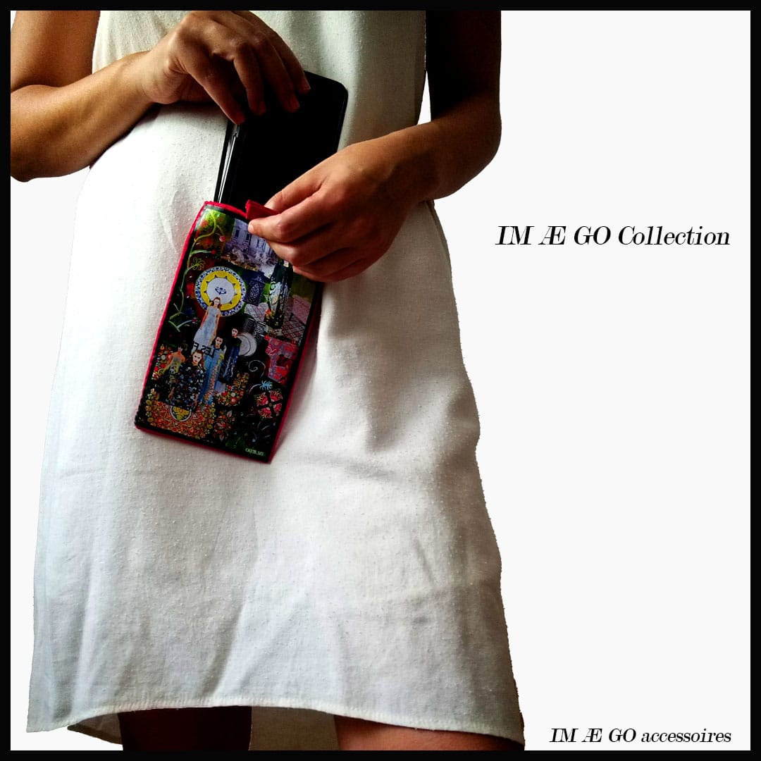 Pochette pour smartphone faite à la main – Collection limitée, œuvre d'art tunisienne "FE"