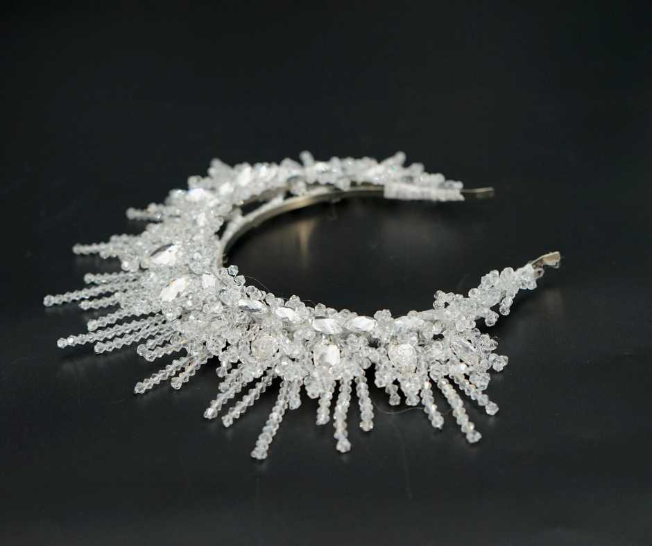 White bridal crown, Sun model