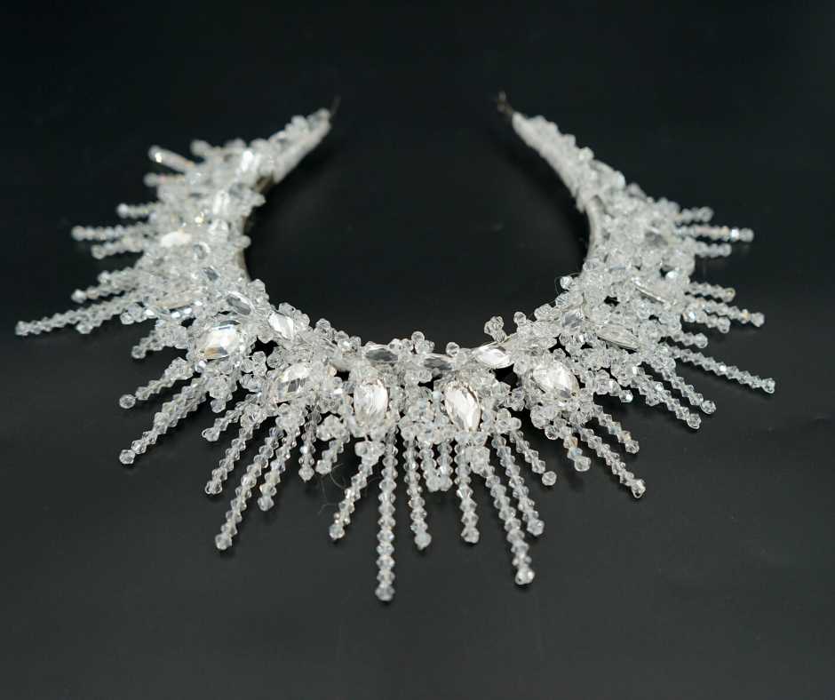 White bridal crown, Sun model