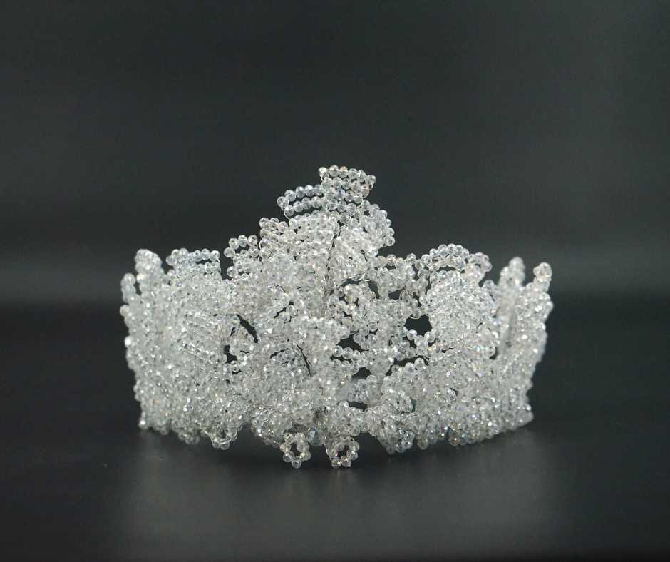 White bridal crown. Floral model