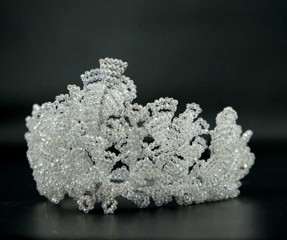 White bridal crown. Floral model