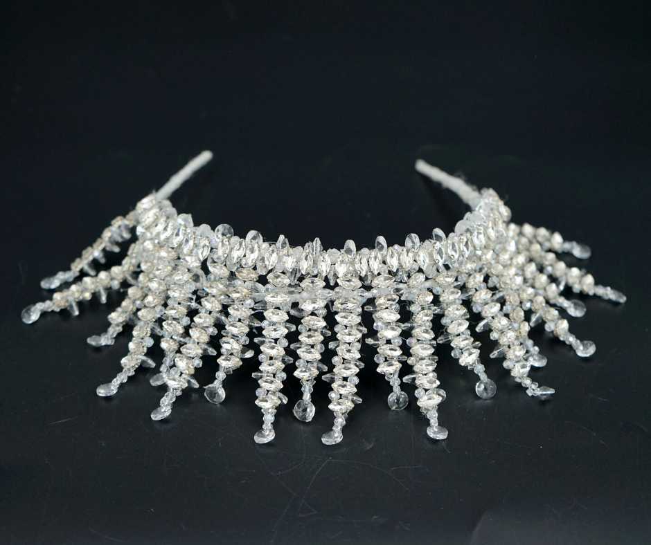 White bridal crown. Floral model