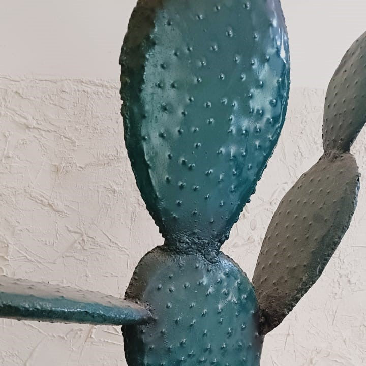 Cactus en métal martelé mural géant fait main