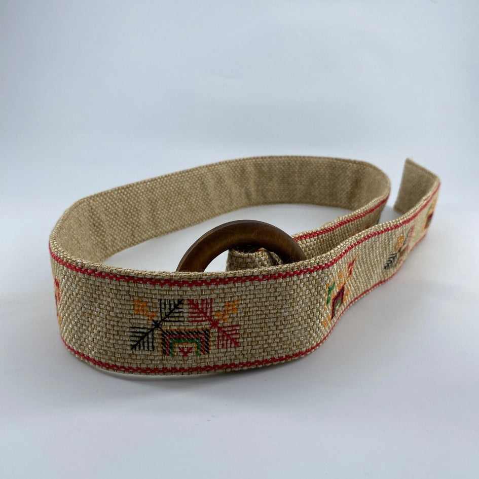 Ceinture en broderie Beige et multicouleur