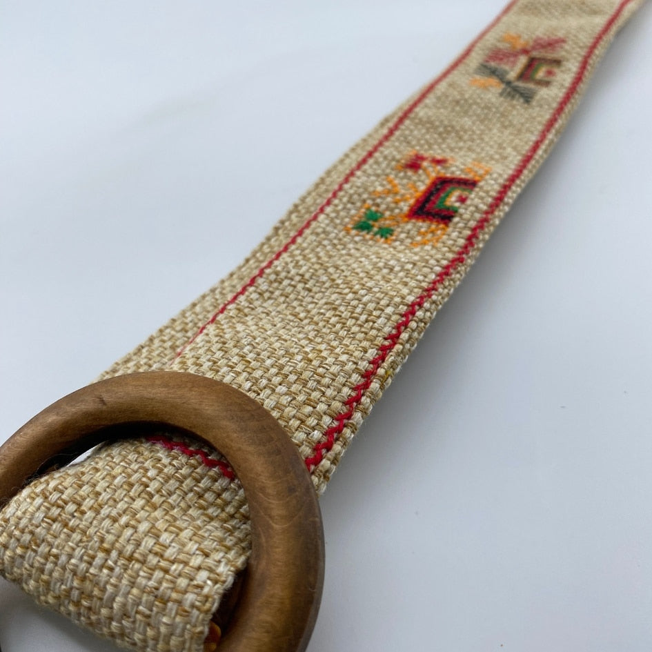 Ceinture en broderie Beige et multicouleur