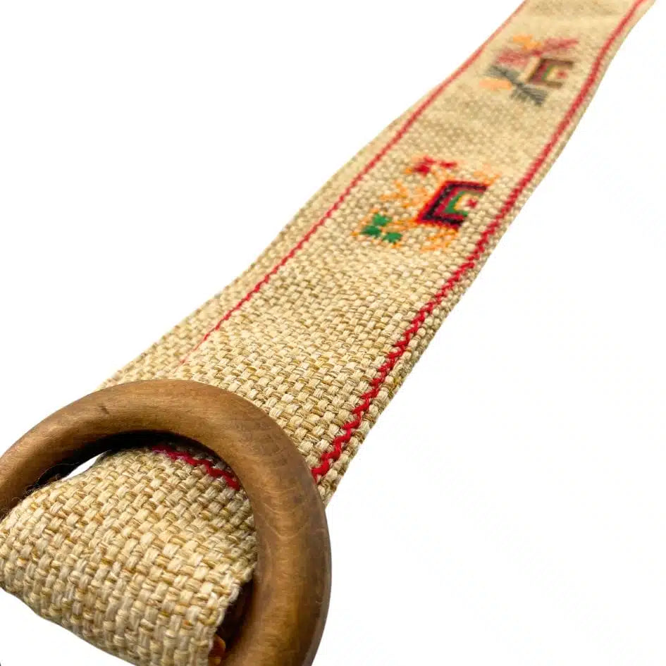 Ceinture en broderie Beige et multicouleur