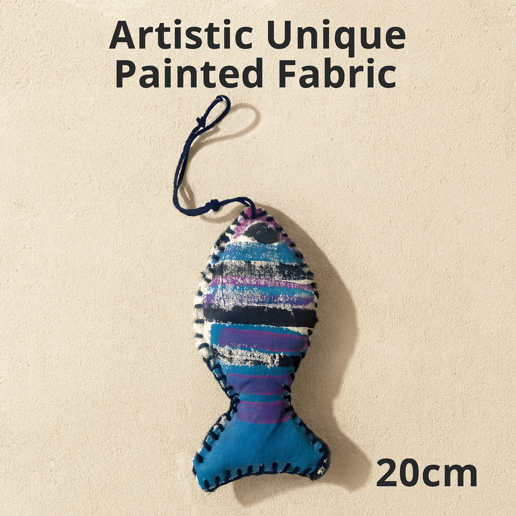 Poisson en tissu pour la décoration murale - peinture artistique