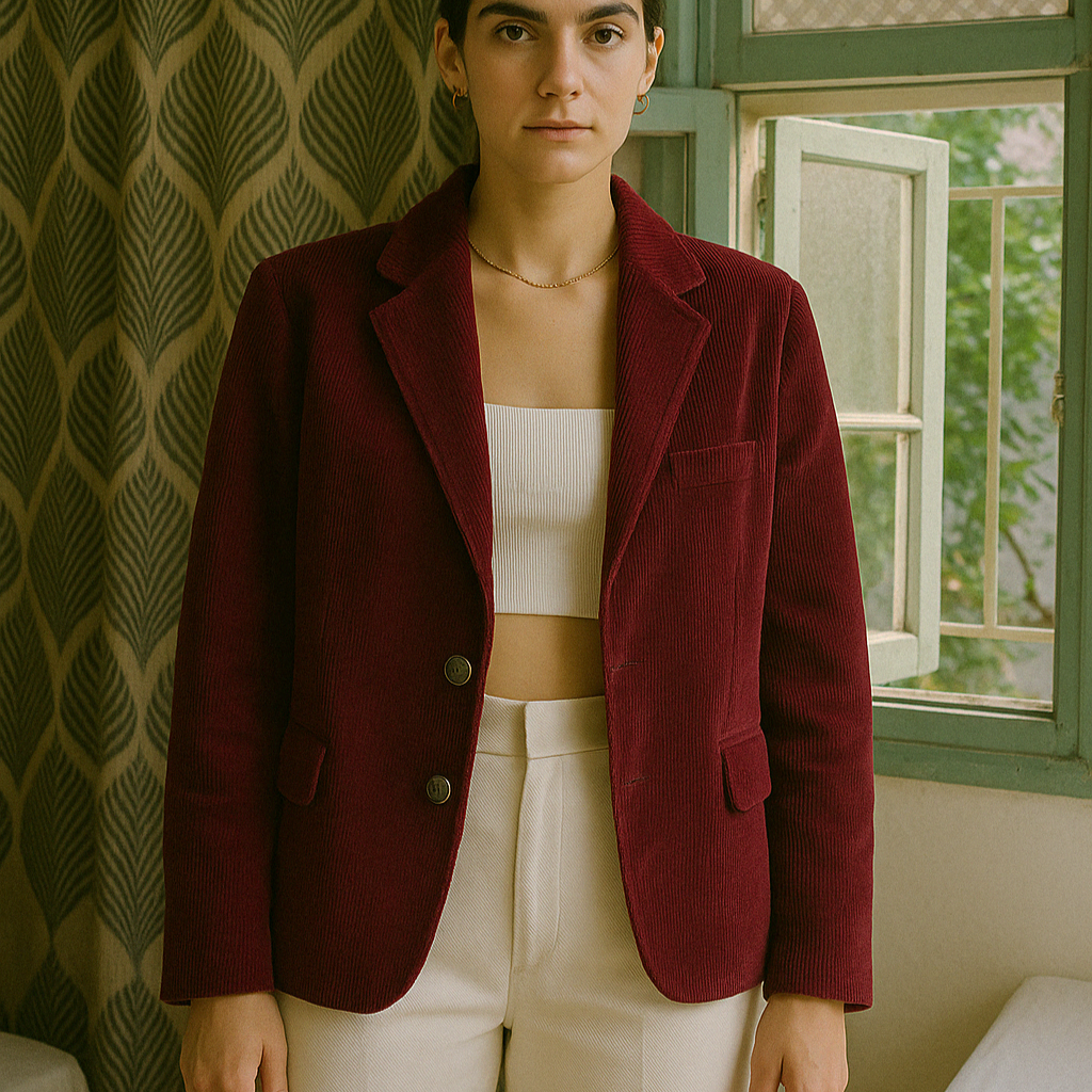 Oversized "Velvet Calorina" tailored jacket – Soft & bold elegance