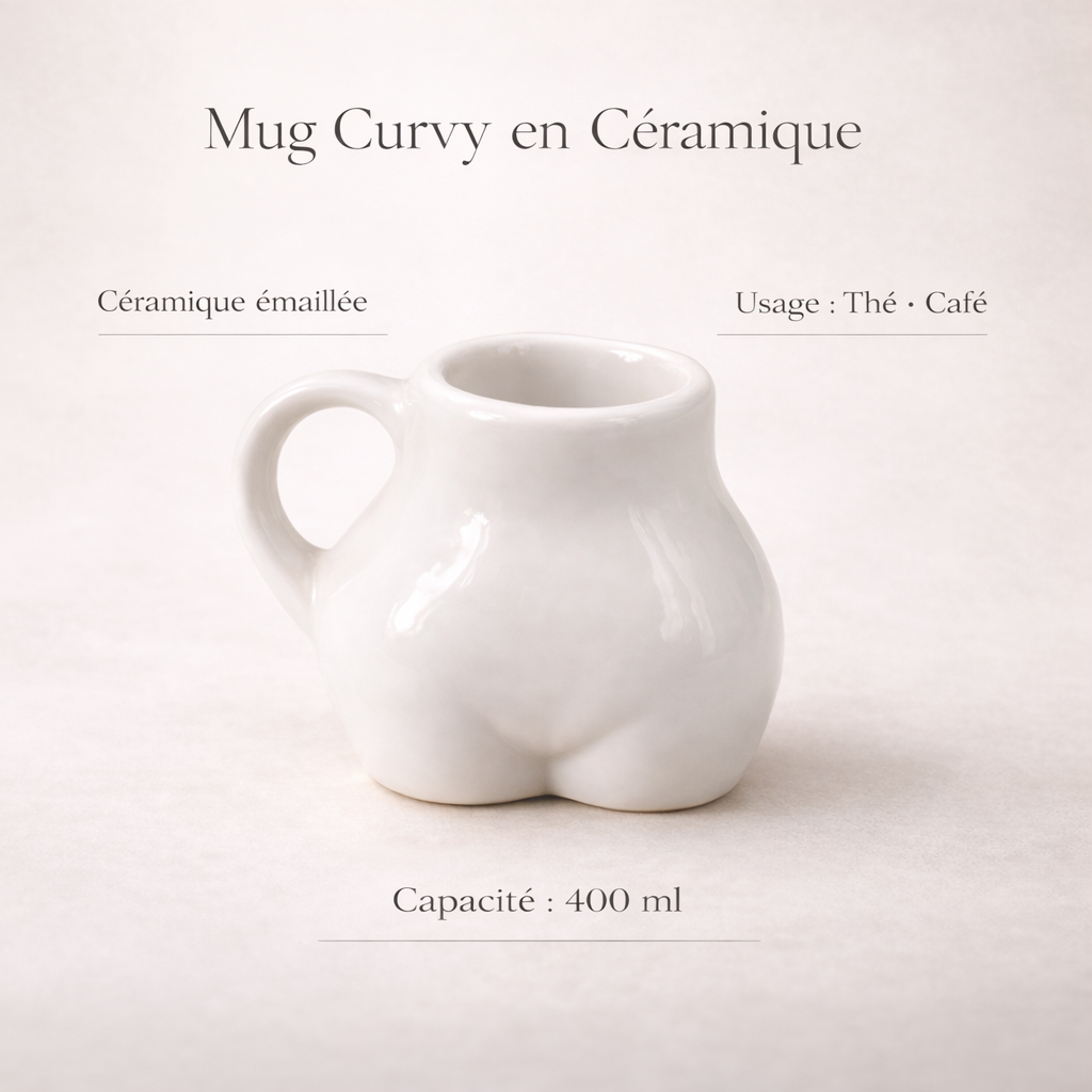 Tasse Booty en céramique blanche
