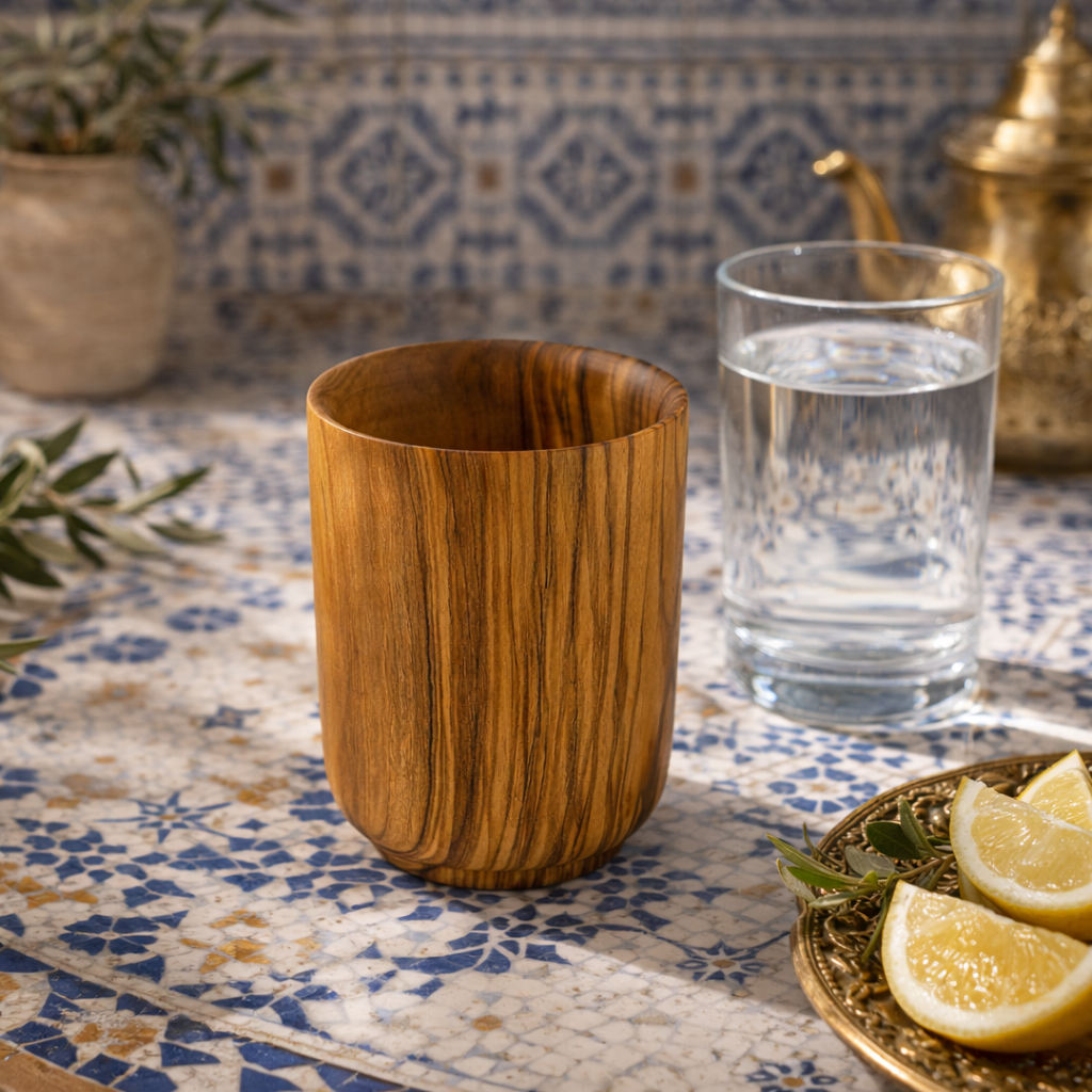 Gobelet Bois d'Olivier Élégance Naturelle pour Vos Boissons