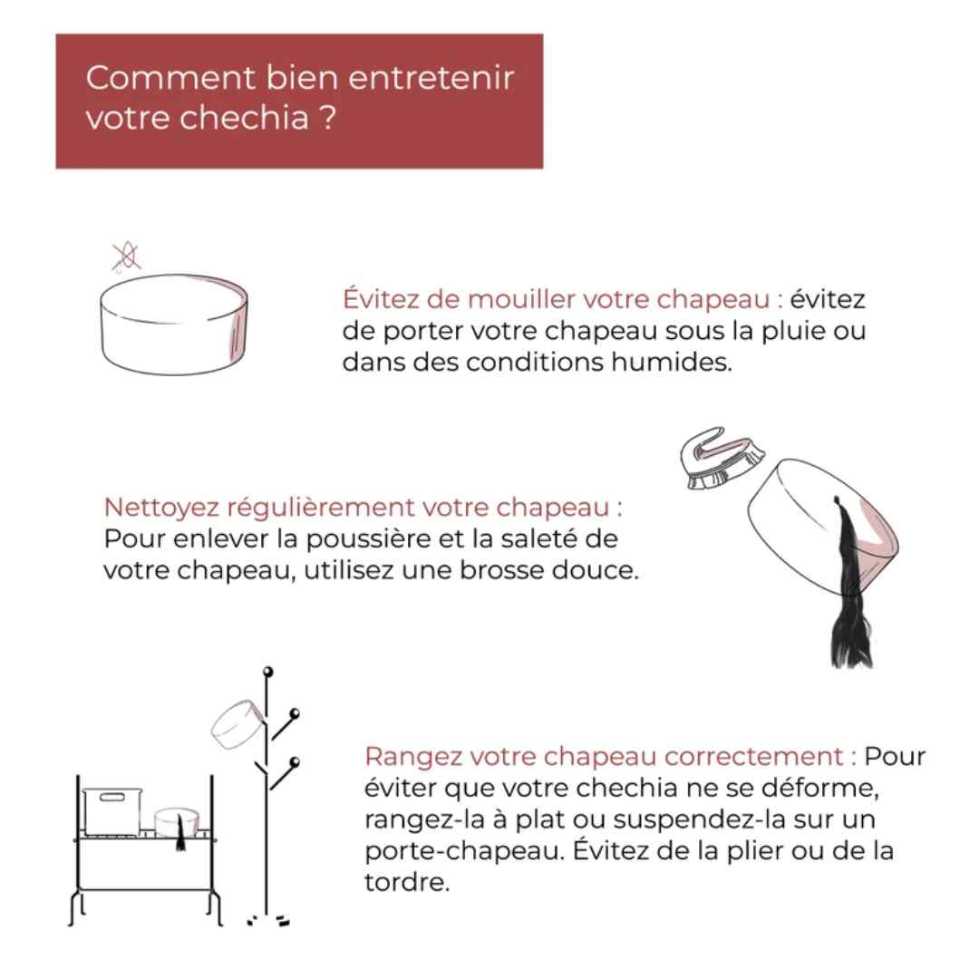 Chechia tunisienne marron en laine