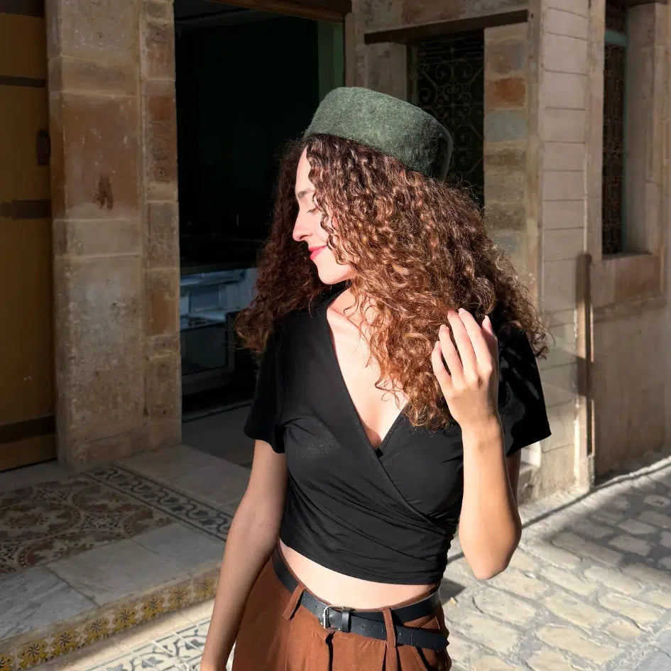 Chechia tunisienne Vert militaire En laine