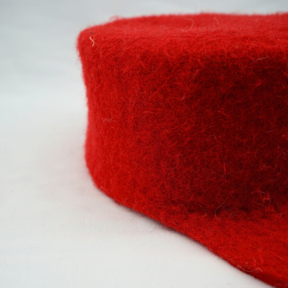 Casquette chéchia orange en laine feutrée
