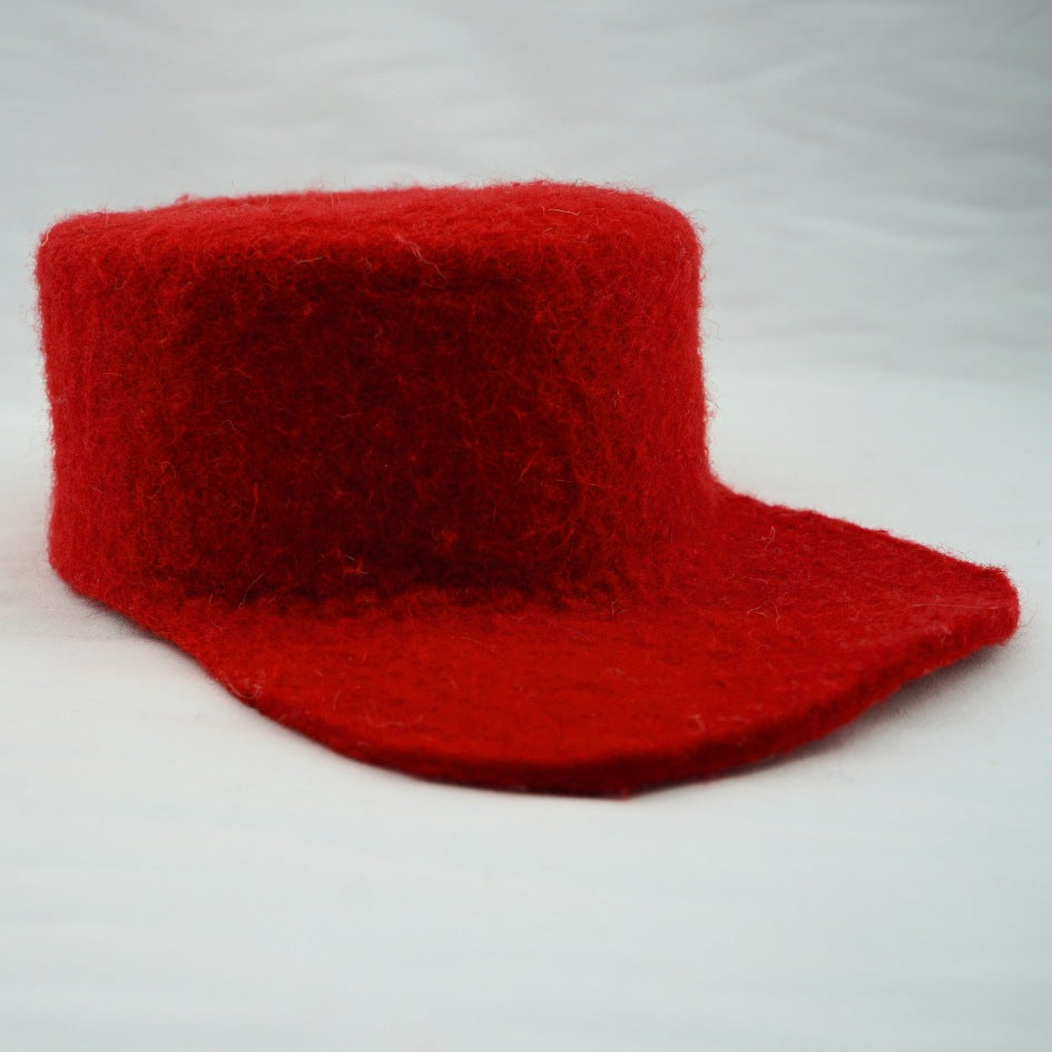 Casquette chéchia orange en laine feutrée