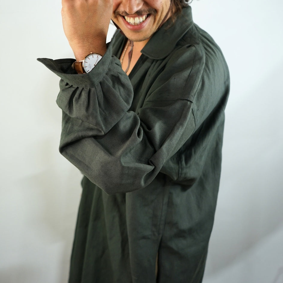 Blouza djerbienne homme en lin et coton style bohème chic