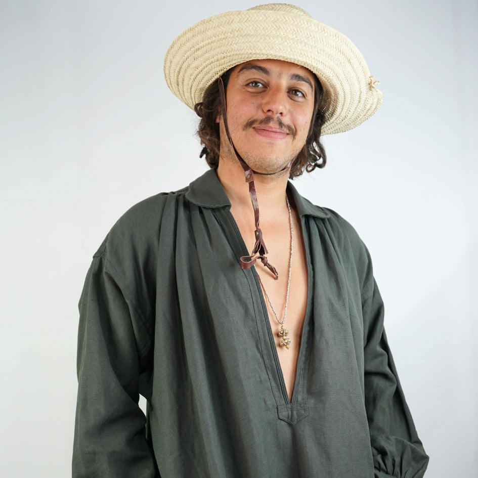 Blouza djerbienne homme en lin et coton style bohème chic