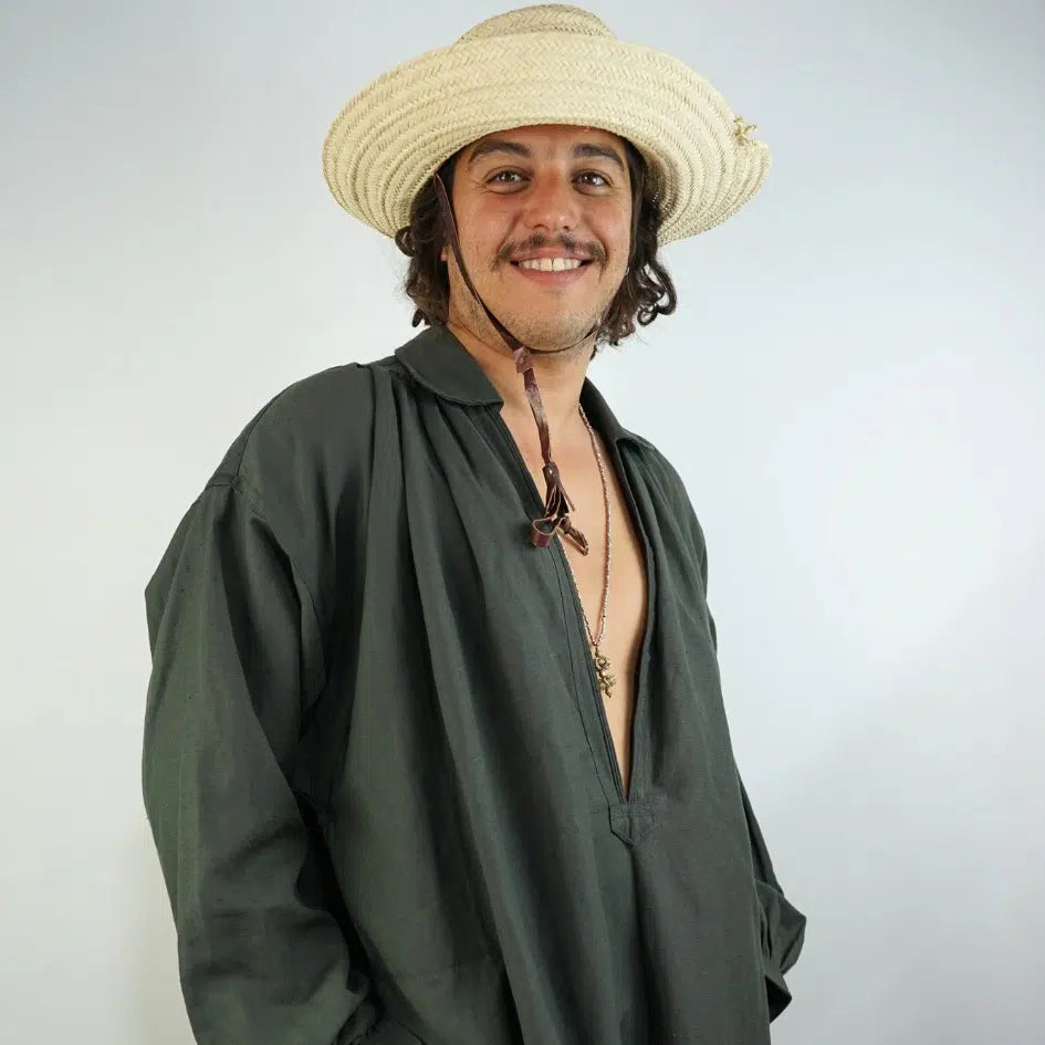 Blouza djerbienne homme en lin et coton style bohème chic