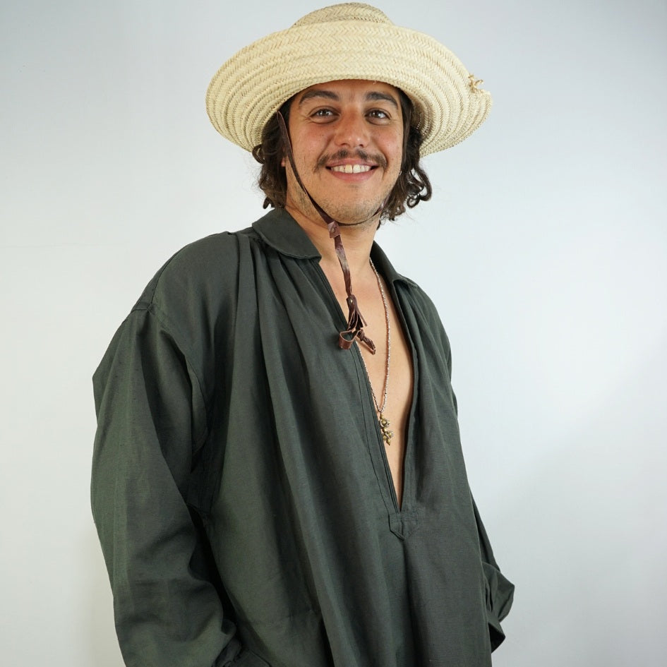 Blouza djerbienne homme en lin et coton style bohème chic
