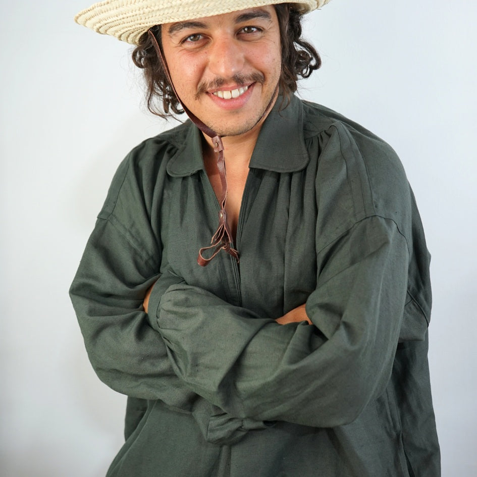 Blouza djerbienne homme en lin et coton style bohème chic