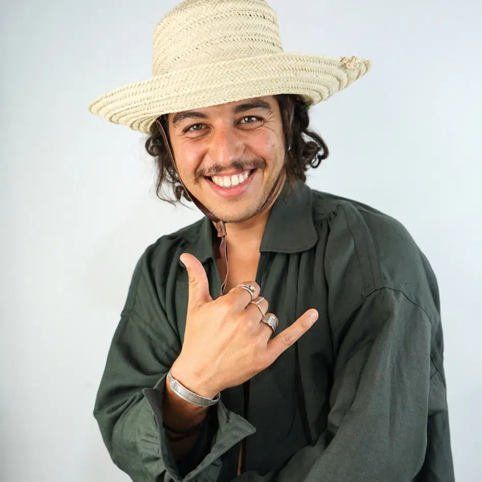 Blouza djerbienne homme en lin et coton style bohème chic
