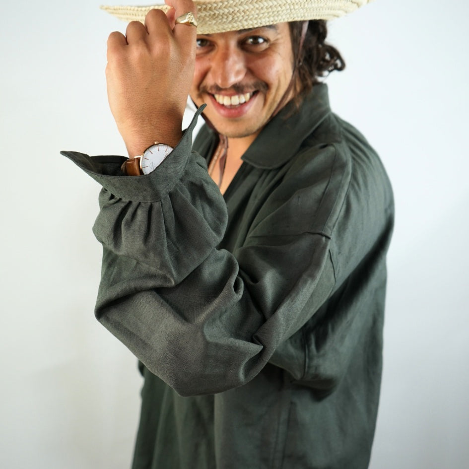 Blouza djerbienne homme en lin et coton style bohème chic