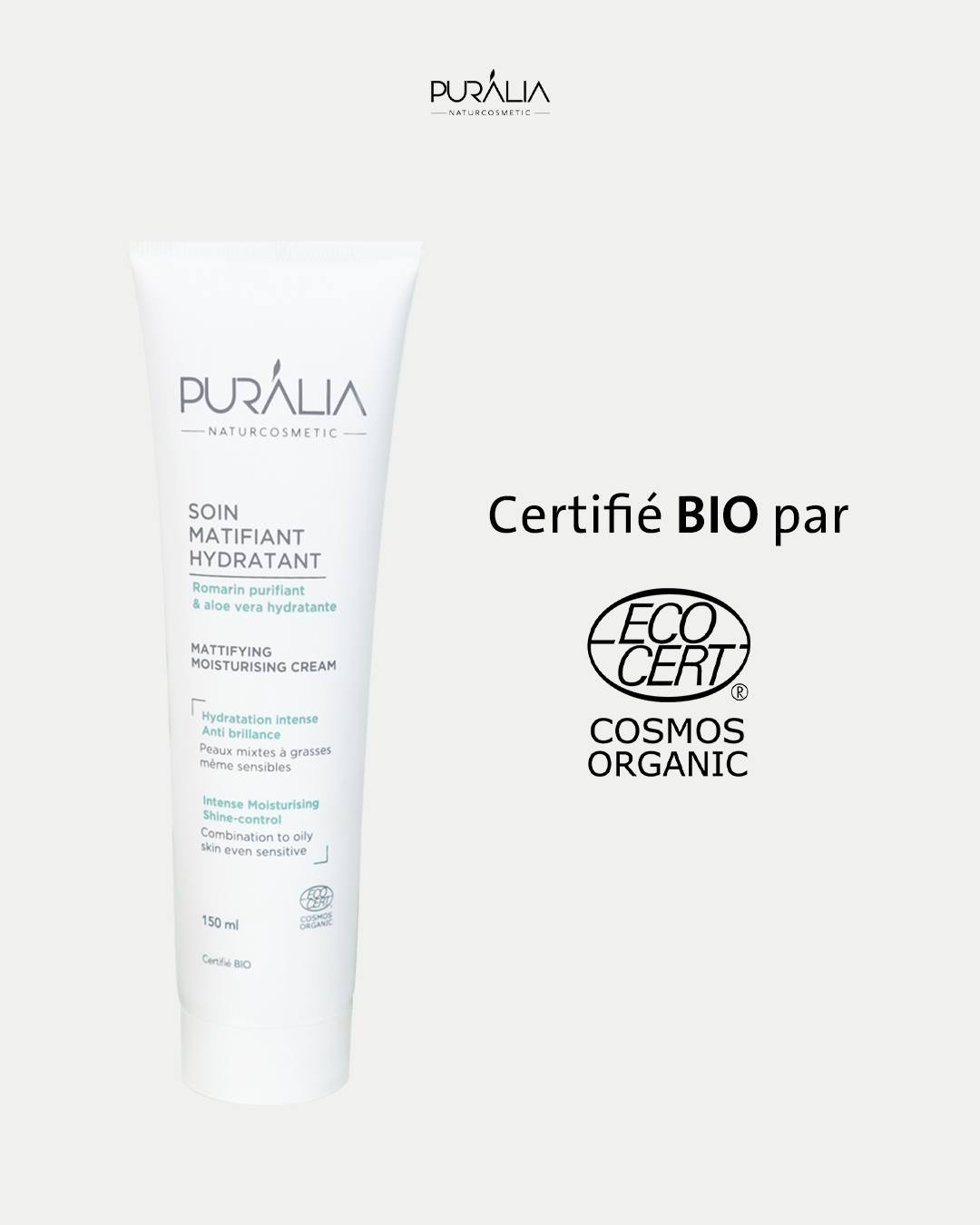 Crème hydratante bio pour une peau matifiée et hydratée