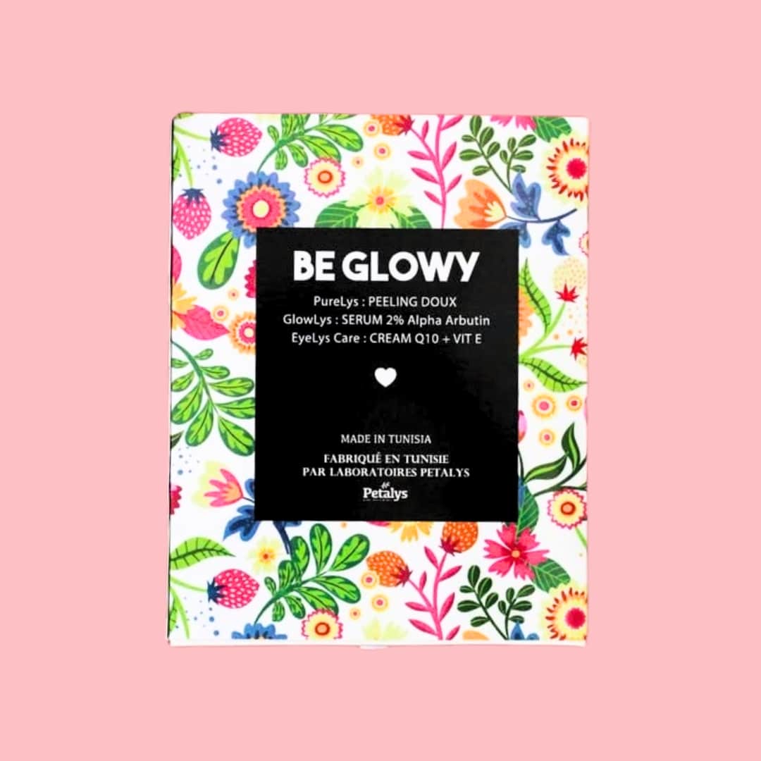 Coffret skincare "BE GLOWY" avec peeling, sérum et crème yeux