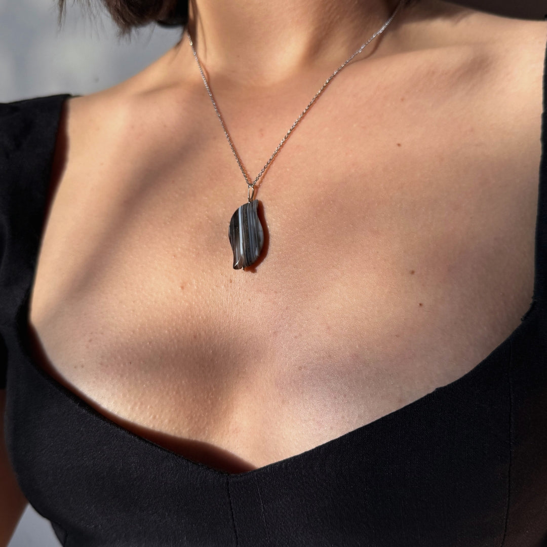 Collier Argent Sardonyx
