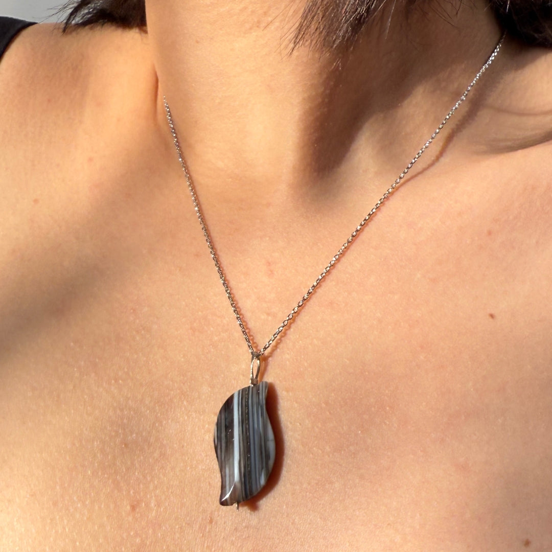 Collier Argent Sardonyx