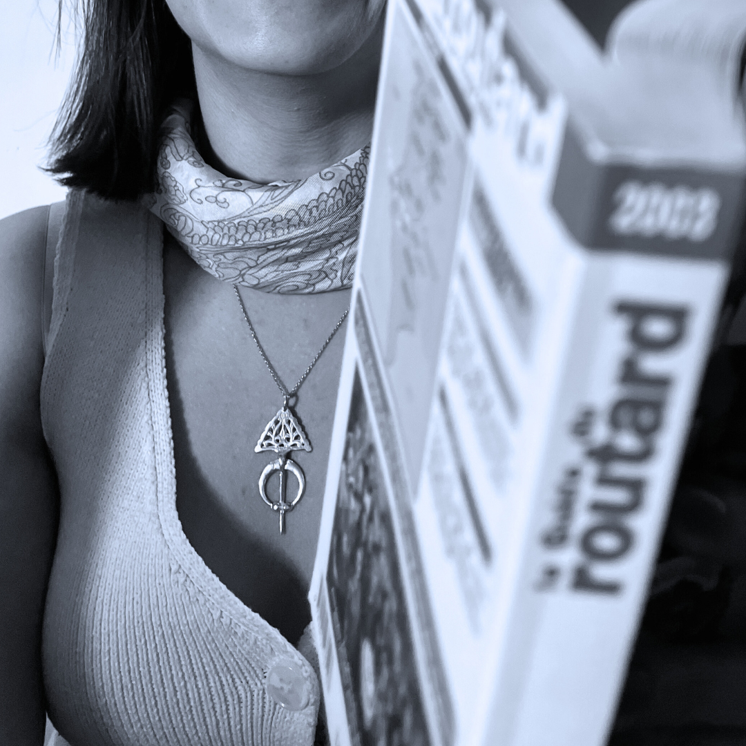 Collier agadez Fibule en argent massif