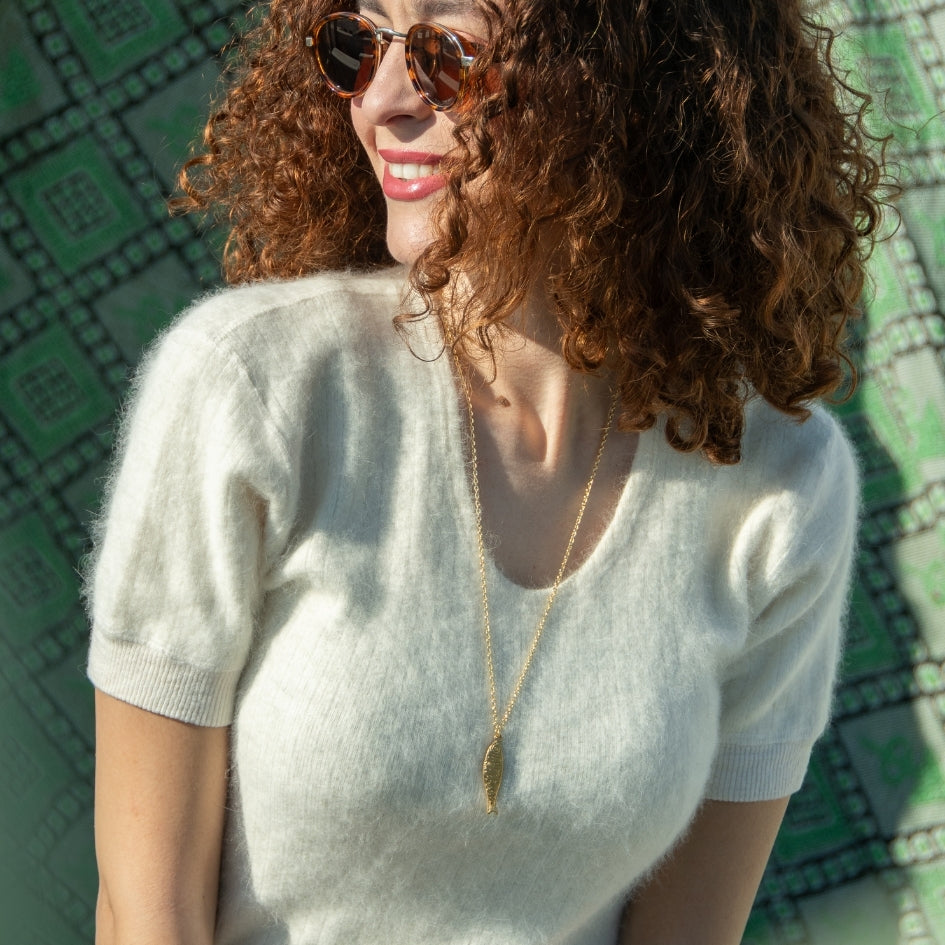 Collier inoxydable unisexe fait main motif poissant traditionnel