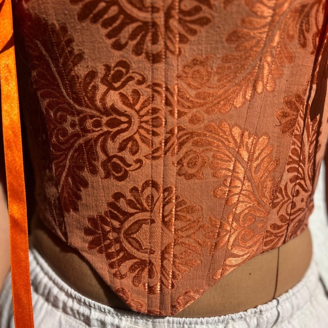 Corset femme vintage "Soleil Rouge" taille M-L