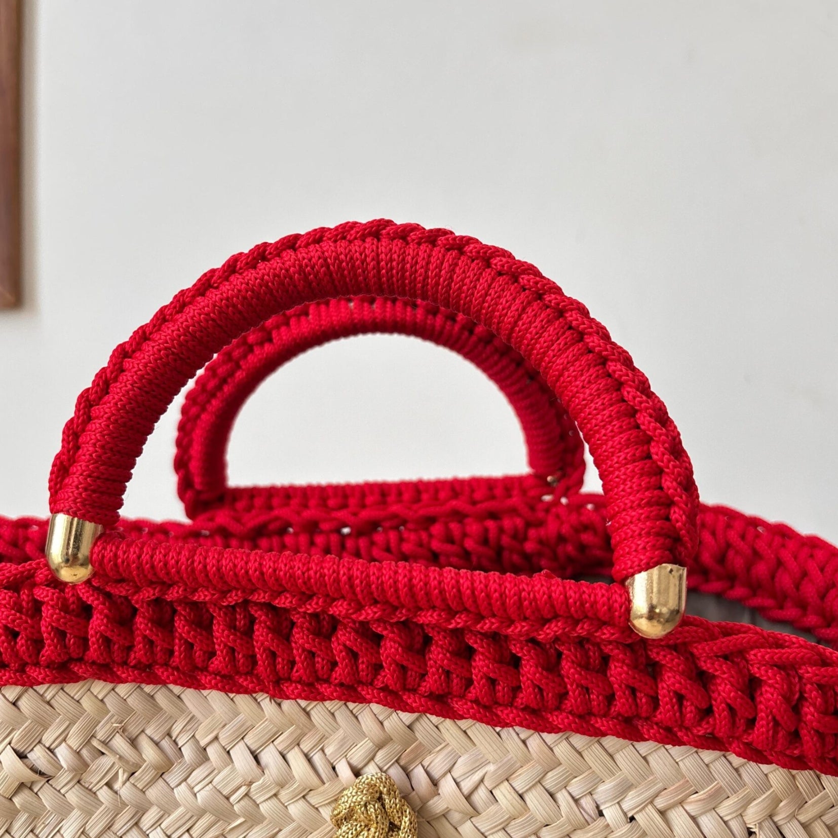 Couffin rouge paille et crochet