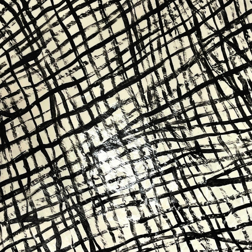 Trio de coupelles murales quadrillées upcyclée en papier mâché et art mixte