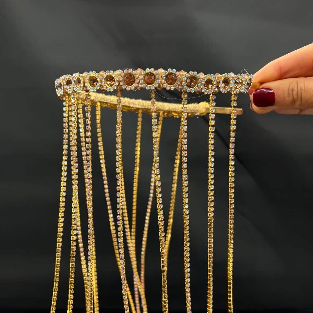 Headband with diamond threads