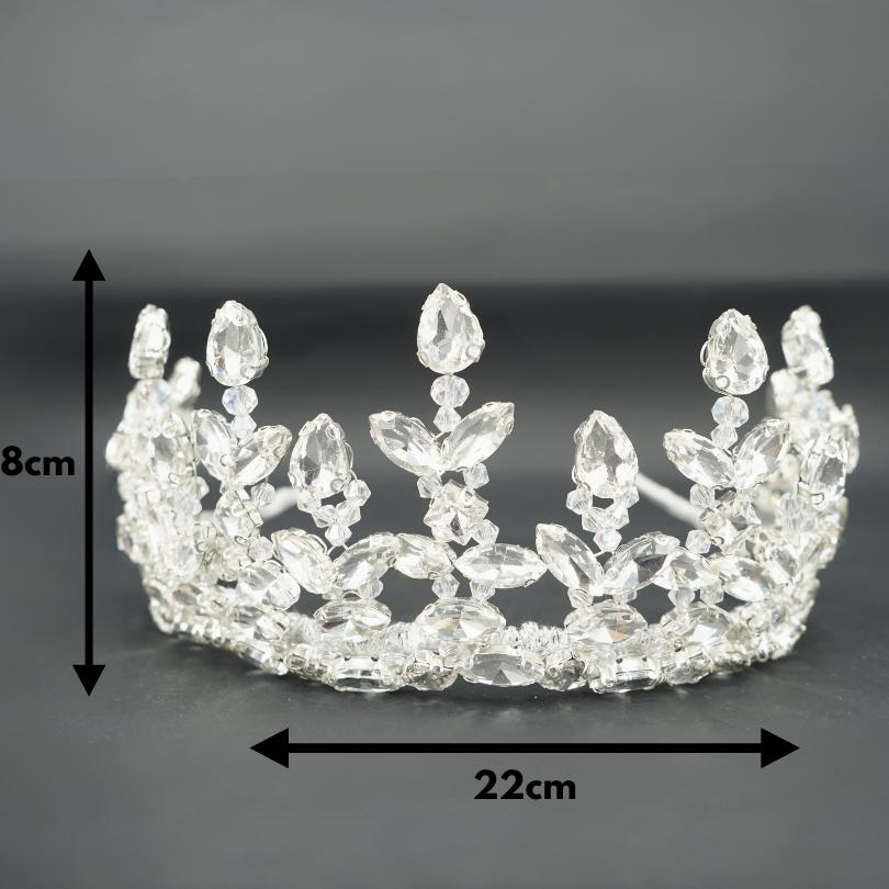 White wedding crown, baroque crystal tiara crown, wedding tiara bridal crown, flower girl tiara, prism tiara, tiara for women, white tiara, queen crown