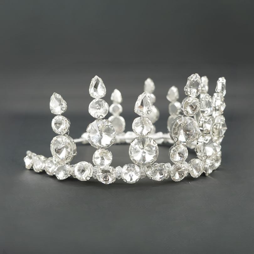 White color wedding crown, moon tiara, pearl and crystal wedding tiara, bridal tiara, pearl wedding headpiece, pearl wedding tiara, crystal wedding crown
