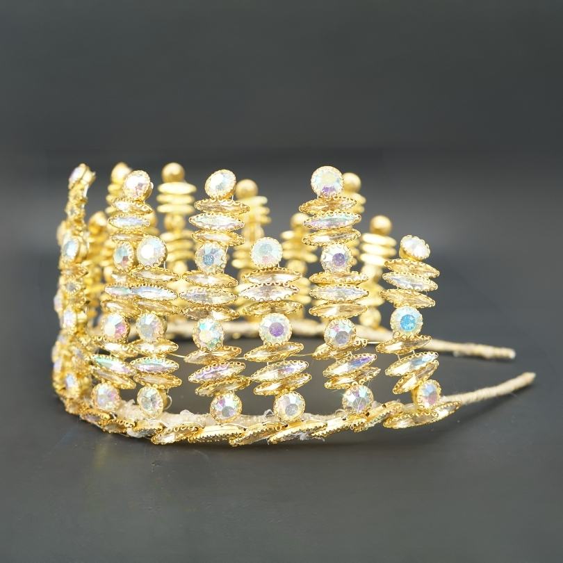 Couronne de mariage couleur dorée, Couronne dorée de mariage à pointes Couronne de rayons de soleil Couronne de cheveux