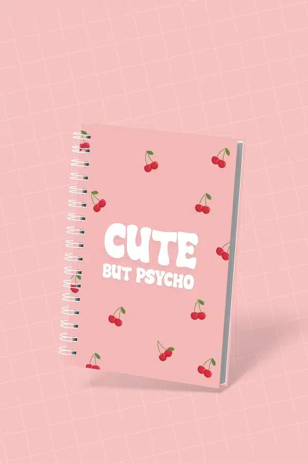 Carnet A5 Spirale 'Cute but Psycho' - Couverture Rigide Originale