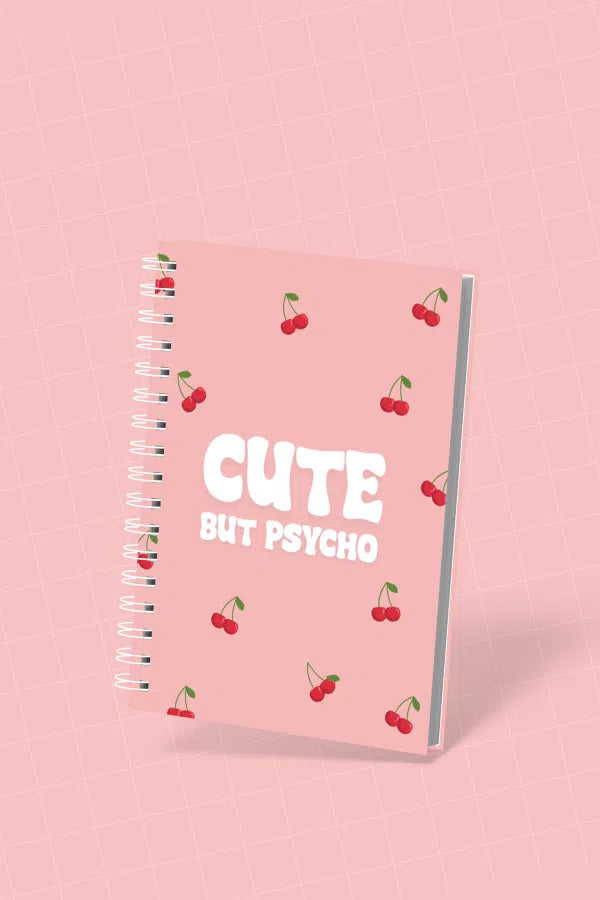 Carnet A5 Spirale 'Cute but Psycho' - Couverture Rigide Originale