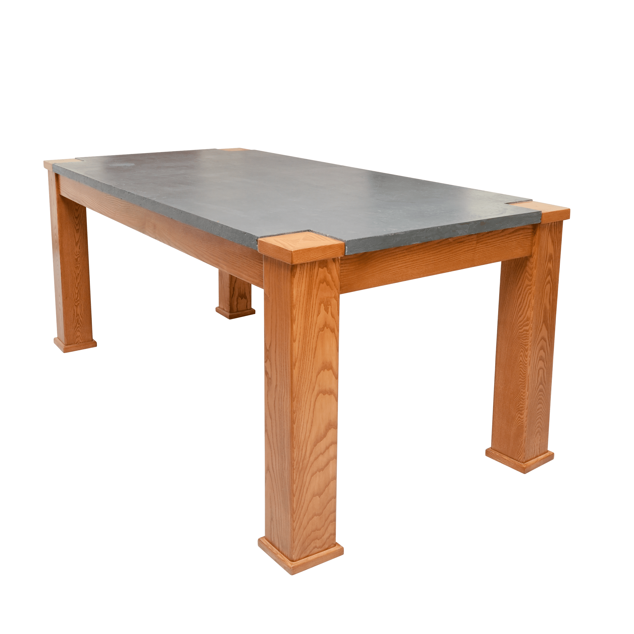 Table Daphné en béton ciré et bois de frêne (180 × 90 × 80 cm)