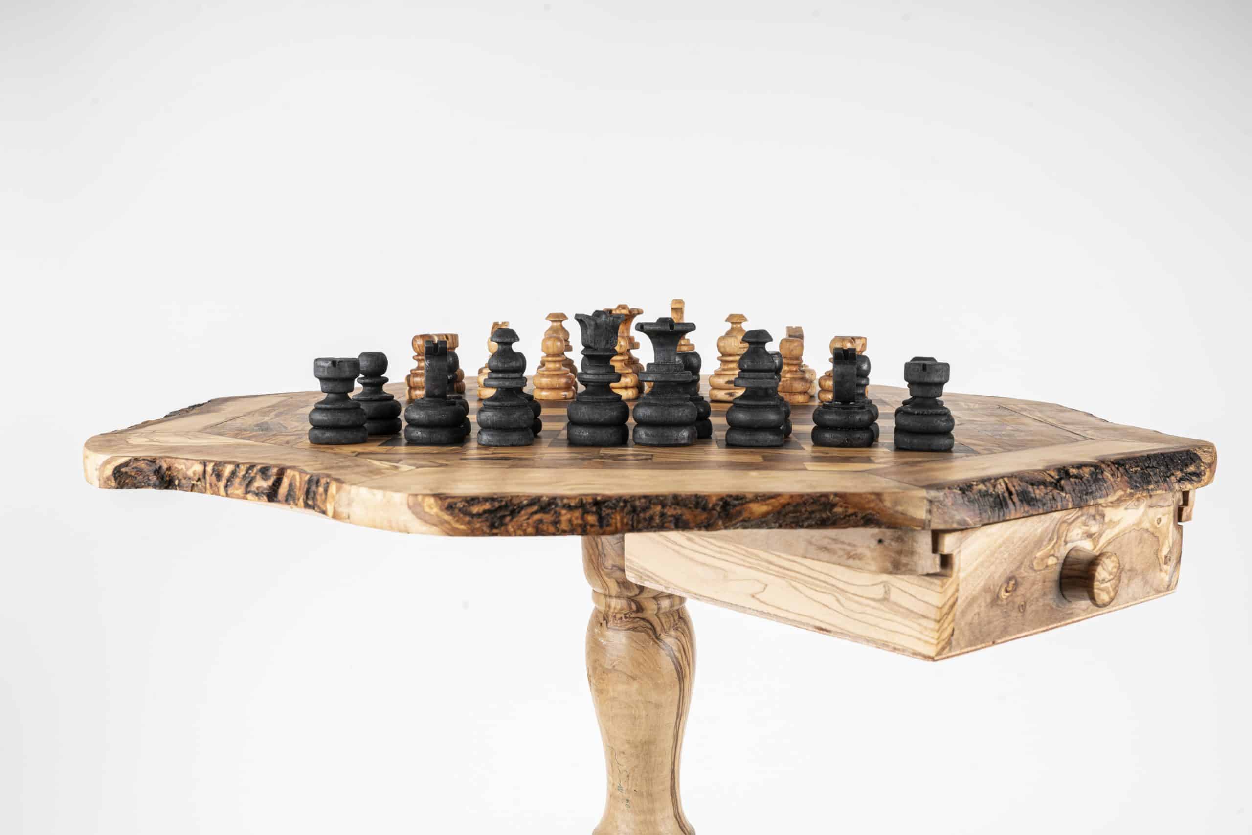 Table Jeux D’échec Avec Tiroirs + Pions | 50*50