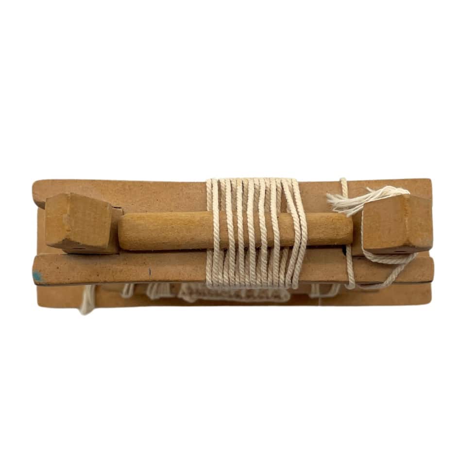 Pièce décoratif, outil de tissage artisanal 16 cm x 14 cm