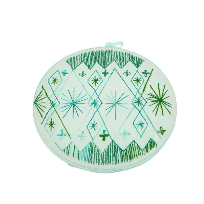 (94)Décoration murale de broderie faite à la main " Verte "