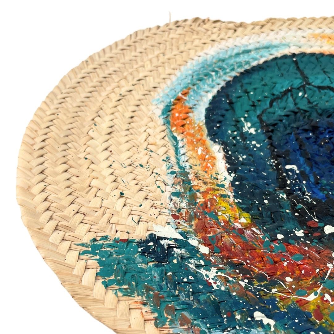 Décoration murale en halfa avec peinture