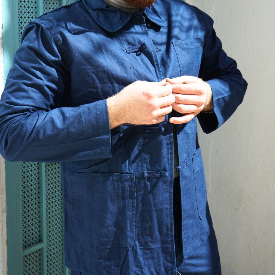 Dengri bleu minimaliste pour homme – Vêtement traditionnel tunisien