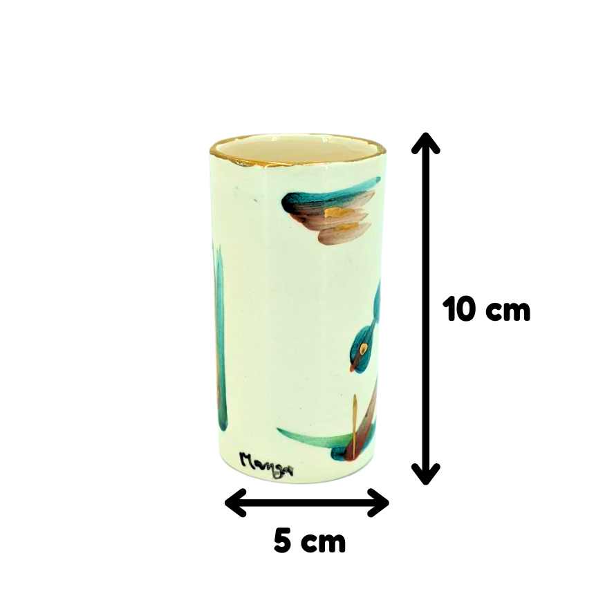 Handmade ceramic gold tea glass