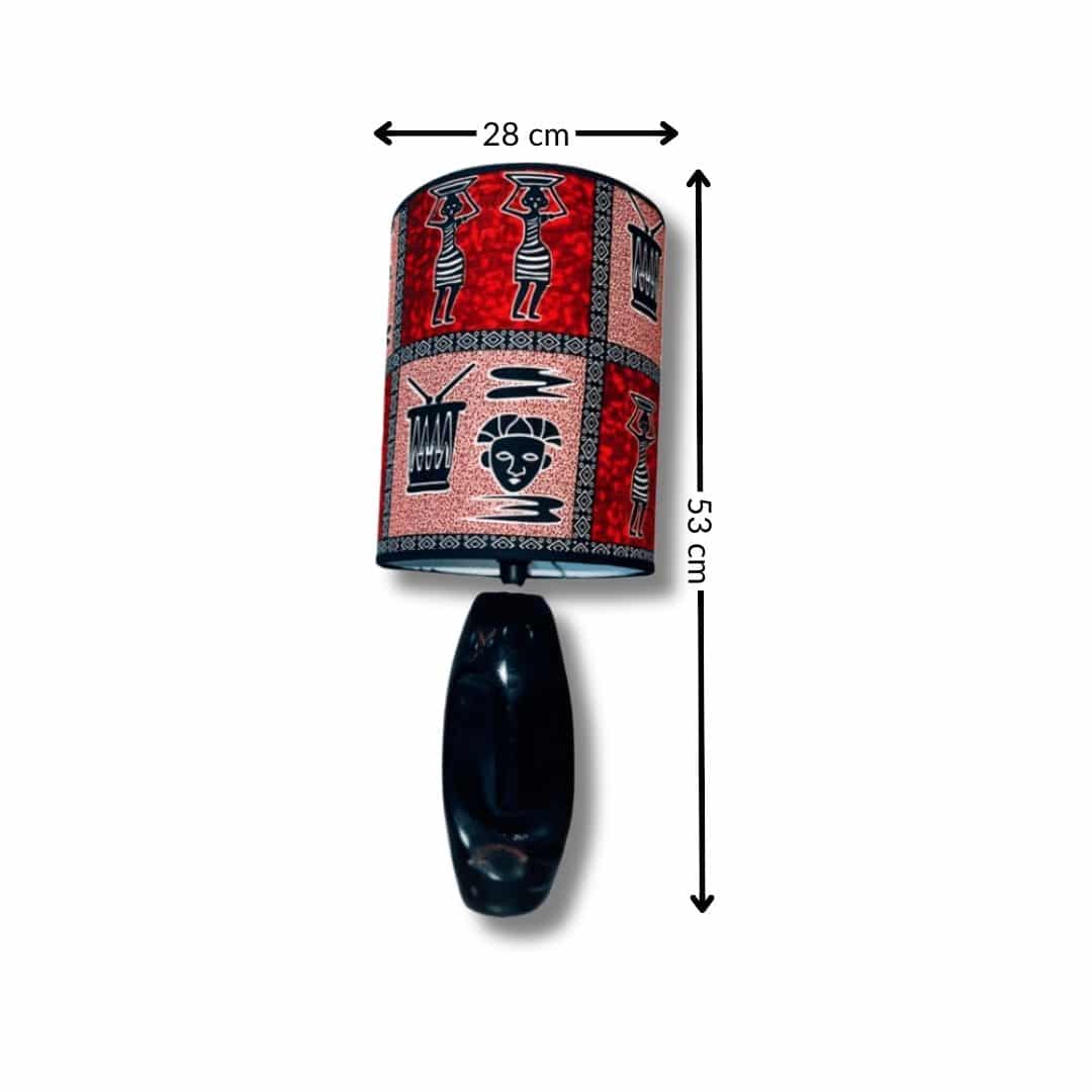 Miora Handmade Lamp Shade - Ethnic Design in African Wax and Ceramic (53 × 28 cm)