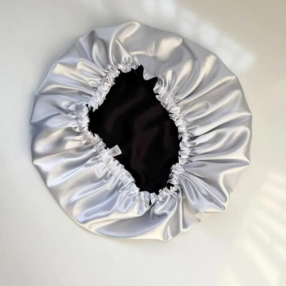 Bonnet Satin Luxe Noir/Blanc - Protection Style & Confort