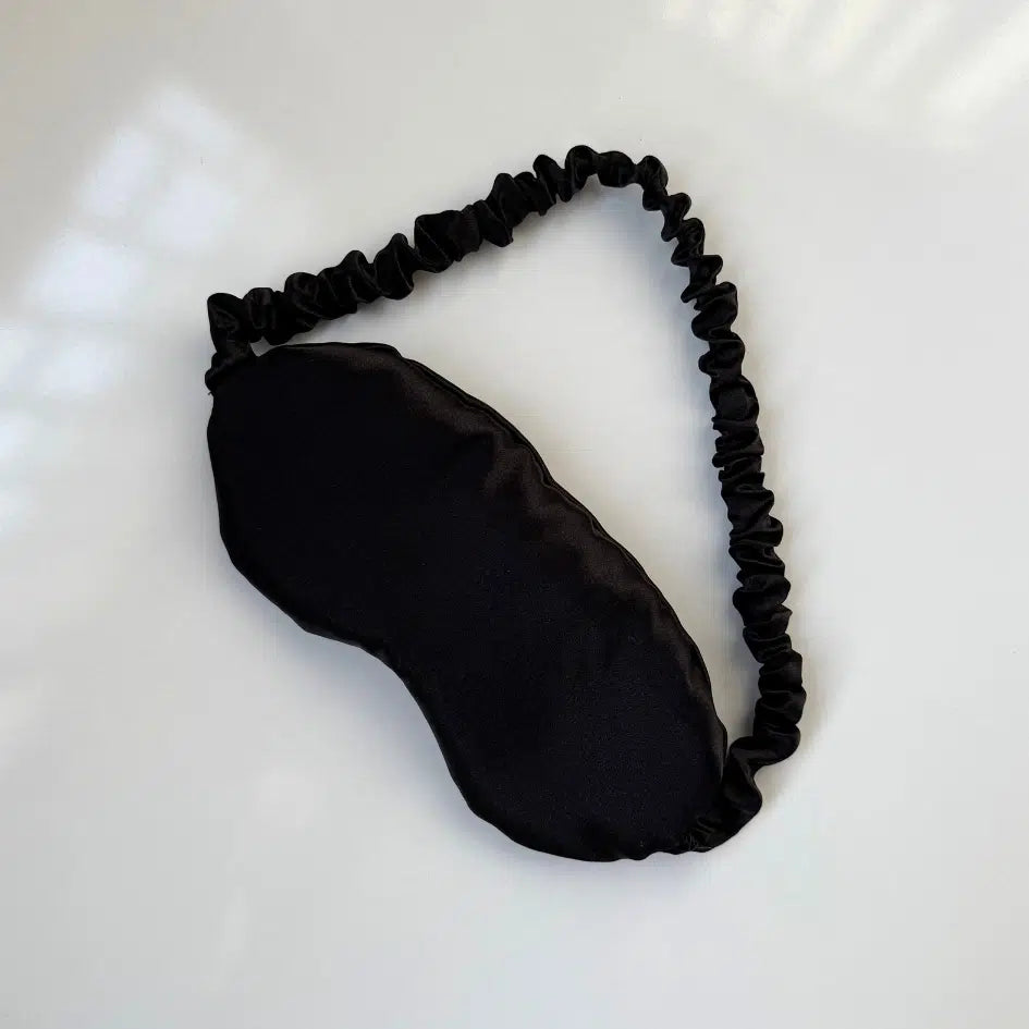 Masque de Sommeil Satin Noir - Obscurité & Confort Absolu